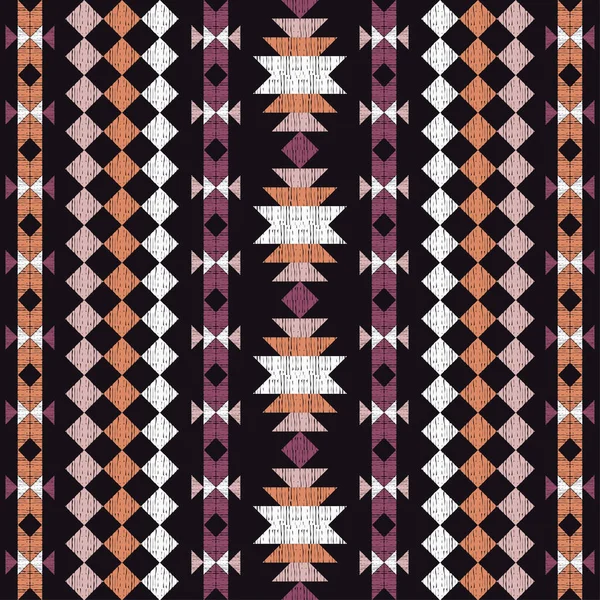 Plaid Messicano Navajo Schema Senza Soluzione Continuità Design Con Schiusa — Vettoriale Stock