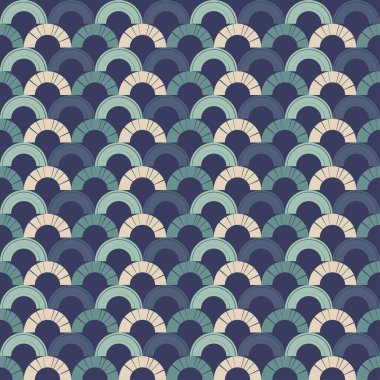 Geometrik şekilli mozaik. Kusursuz desen. Elle kumandalı tasarım. Tekstil. Etnik boho süsü. Web tasarımı veya yazdırma için vektör illüstrasyonu.