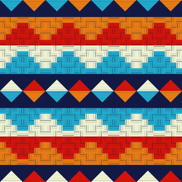 Tapete Mosaico Navajo Com Padrão Geométrico Folclórico Tradicional Cobertor Índio — Vetor de Stock