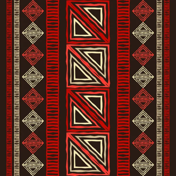 Mexikanisch Kariert Navajo Nahtloses Muster Ausführung Mit Manueller Schraffur Textil — Stockvektor