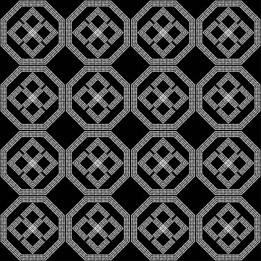 Çizgilerden yapılmış şekiller. Geometrik şekilli mozaik. Kusursuz desen. Elle kumandalı tasarım. Tekstil. Etnik boho süsü. Web tasarımı veya yazdırma için vektör illüstrasyonu.