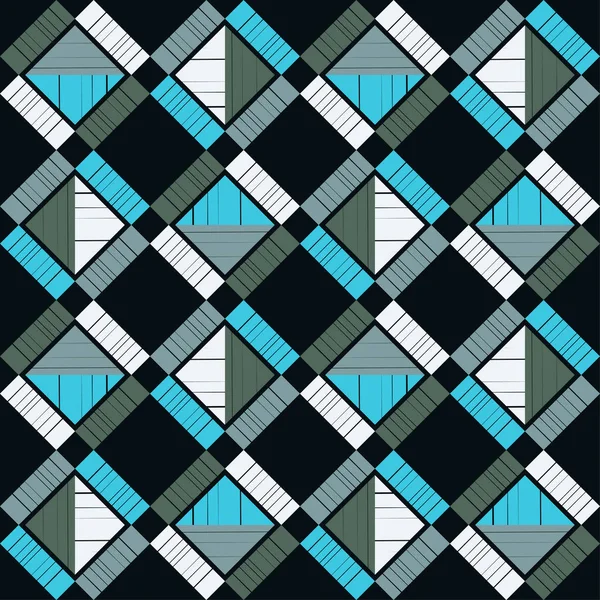 Formas Hechas Rayas Mosaico Con Formas Geométricas Patrón Sin Costuras — Vector de stock