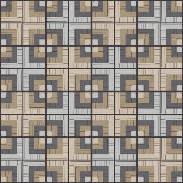 Formas Hechas Rayas Mosaico Con Formas Geométricas Patrón Sin Costuras — Archivo Imágenes Vectoriales