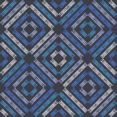 Kıvrımlı çizgilerden yapılmış şekiller. Geometrik şekilli mozaik. Kusursuz desen. Elle kumandalı tasarım. Tekstil. Etnik boho süsü. Web tasarımı veya yazdırma için vektör illüstrasyonu.