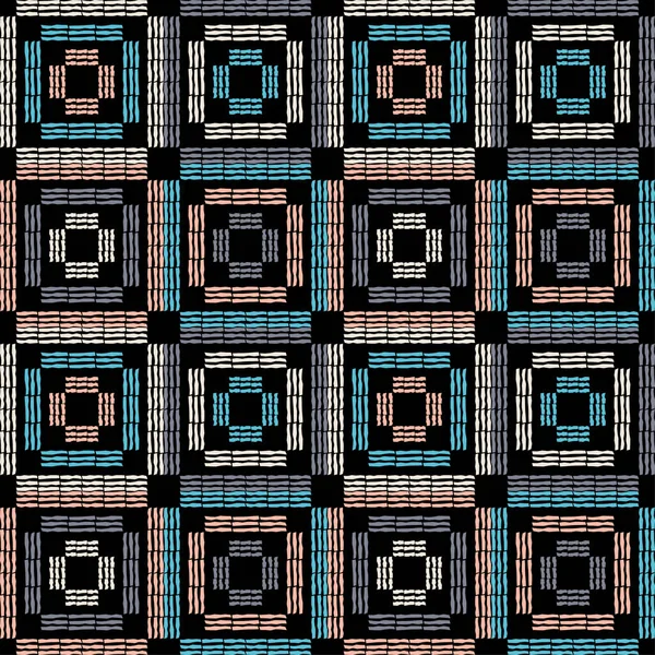 Formas Hechas Rayas Curvas Mosaico Con Formas Geométricas Patrón Sin — Vector de stock