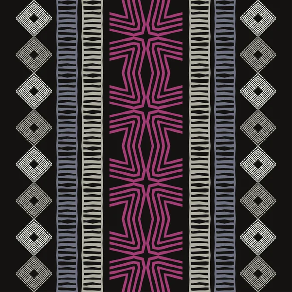 Meksykańska Krata Nawaho Płynny Wzór Konstrukcja Ręcznym Wykluwaniem Tekstylny Etniczna — Wektor stockowy