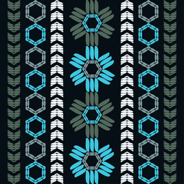 Mexikanska Rutiga Det Navajo Sömlöst Mönster Design Med Manuell Kläckning — Stock vektor