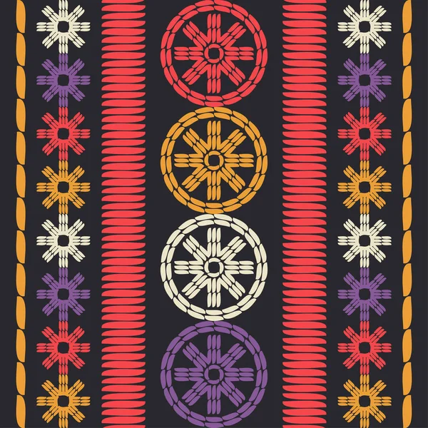 Meksika Ekose Kumaşı Navajo Kusursuz Desen Elle Kumandalı Tasarım Tekstil — Stok Vektör