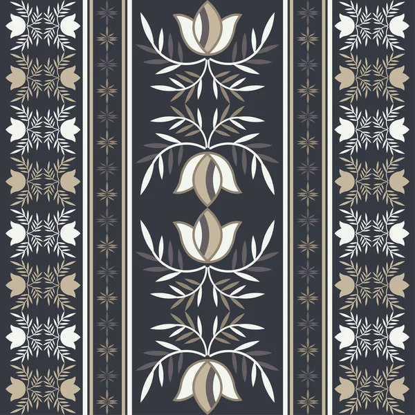 Mexicaanse Ruit Met Decoratieve Bloemen Naadloos Patroon Textiel Etnische Boho — Stockvector