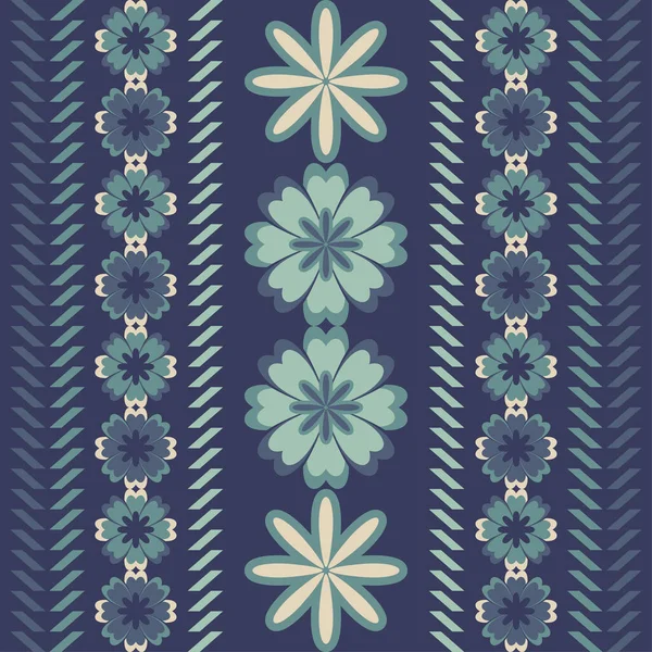 Mexikanischer Karo Mit Dekorativen Blumen Nahtloses Muster Textil Ethnische Boho — Stockvektor