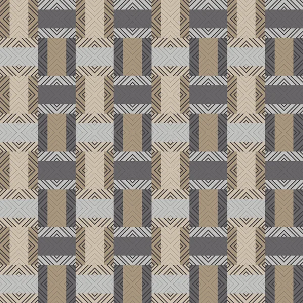 Çizgili geometrik figürler mozaiği. Kusursuz desen. Elle kumandalı tasarım. Tekstil. Etnik boho süsü. Web tasarımı veya yazdırma için vektör illüstrasyonu.