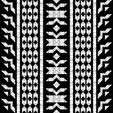 Geleneksel halk geometrik desenli Navajo mozaik halısı. Kızılderili Kızılderili battaniyesi. Aztek elementleri. Maya süsü. Kusursuz bir geçmişi var. Web tasarımı veya yazdırma için vektör illüstrasyonu.