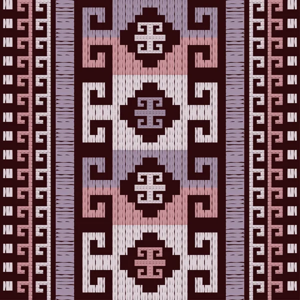 Navajo Mosaikteppich Mit Traditionellem Geometrischem Muster Indianerdecke Aztekische Elemente Maya — Stockvektor