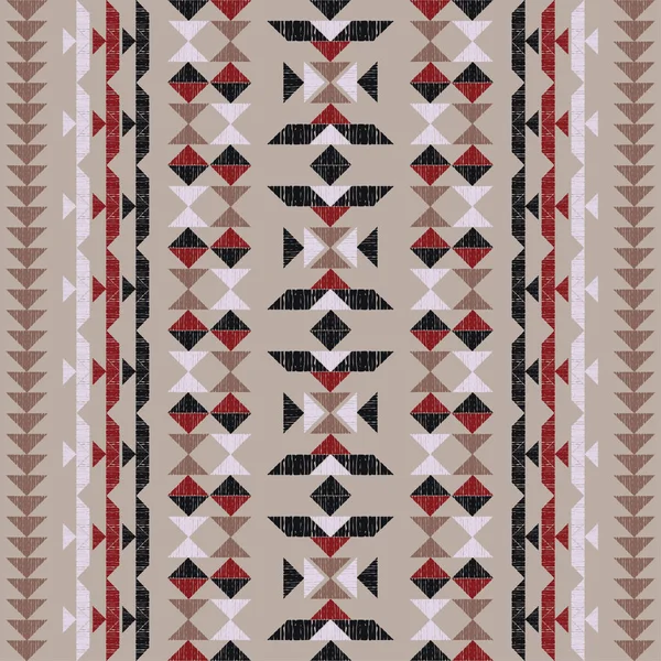 Tappeto Mosaico Navajo Con Motivo Geometrico Popolare Tradizionale Coperta Indiana — Vettoriale Stock