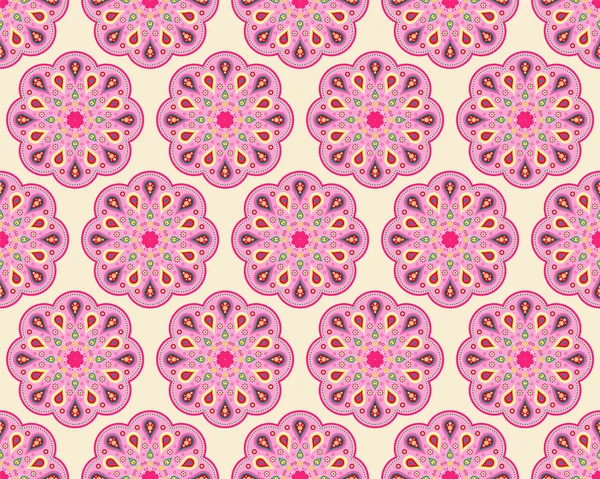 Fond sans couture coloré avec des fleurs décoratives — Image vectorielle