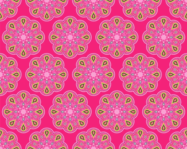 Fondo inconsútil colorido con flores decorativas — Vector de stock