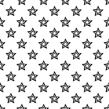 Dekoratif yıldız ile sorunsuz siyah ve beyaz arka plan
