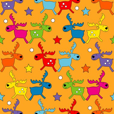 Geyik ve yıldız ile sorunsuz Noel arka plan