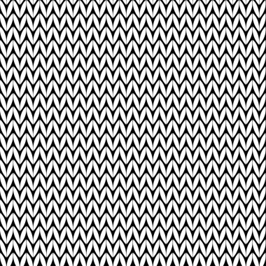 Sorunsuz dekoratif siyah-beyaz örme arka plan