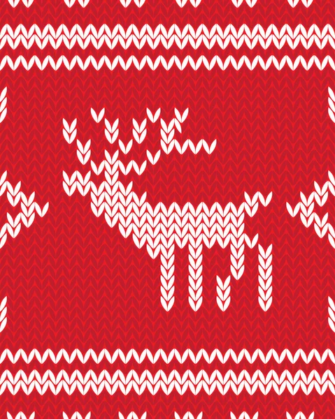 Natal decorativo sem costura tricotado fundo — Vetor de Stock