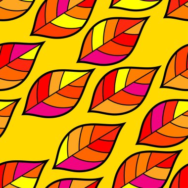 Dikişsiz sonbahar arka plan dekoratif yaprakları ile