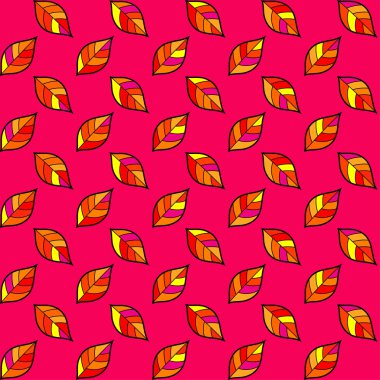 Dikişsiz sonbahar arka plan dekoratif yaprakları ile