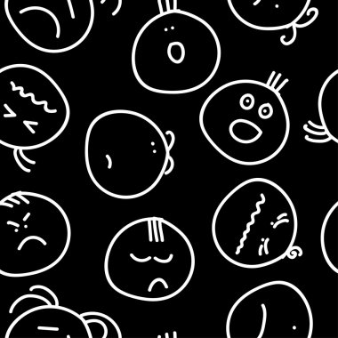 Sorunsuz dekoratif arka plan ile boyalı gülümsüyor