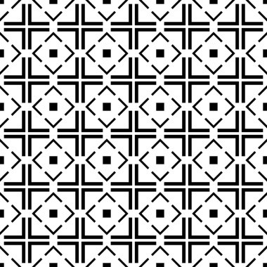 Kareler ile sorunsuz siyah beyaz dekoratif arka plan