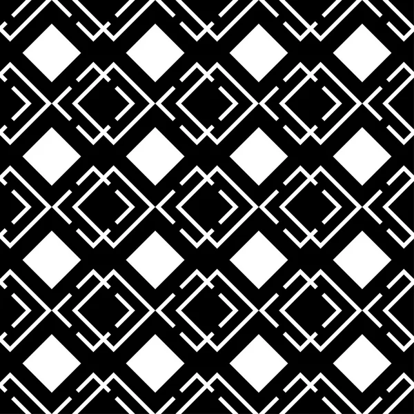 Seamless black and white decorative background with squares — Stock Vector