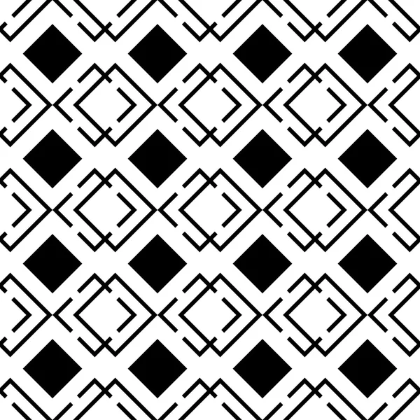 Seamless black and white decorative background with squares — Stock Vector