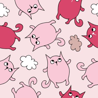 Kedi ile sorunsuz dekoratif arka plan