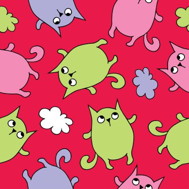 Kedi ile sorunsuz dekoratif arka plan