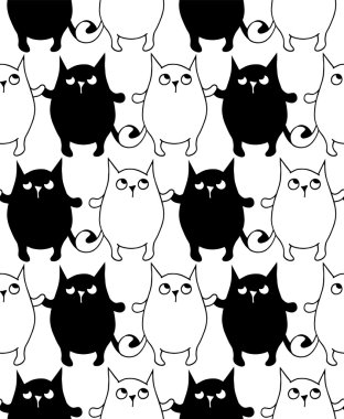 Kedi ile sorunsuz dekoratif arka plan