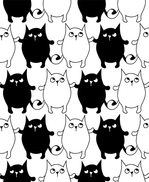 Bezešvé dekorativní pozadí s kočkami — Stockový vektor