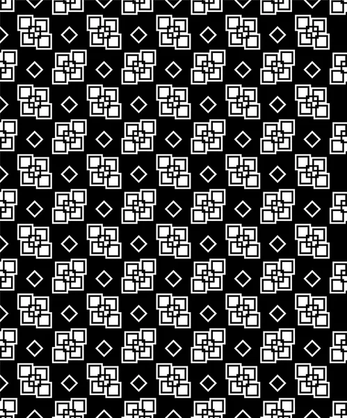 Geometrik şekiller ile sorunsuz siyah beyaz dekoratif vektör arka plan — Stok Vektör