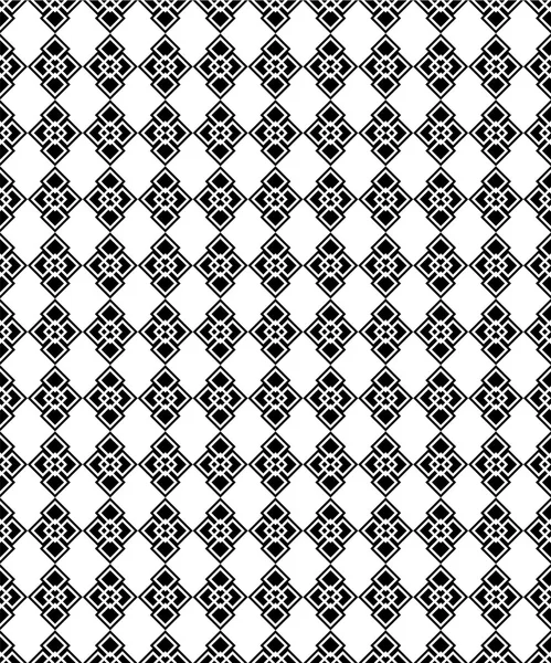 Seamless black and white decorative vector background with geometric shapes — Stock Vector