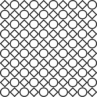 Geometrik şekiller ile sorunsuz siyah beyaz dekoratif vektör arka plan
