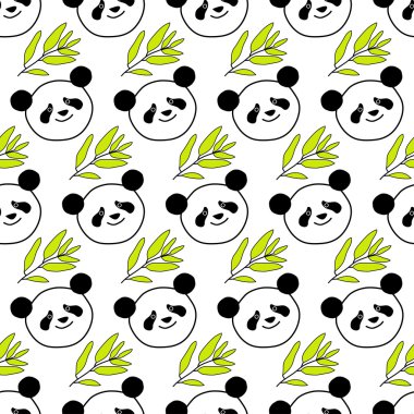 Pandalar ile sorunsuz dekoratif vektör arka plan