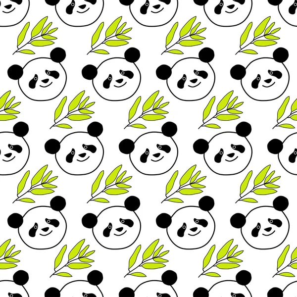 Fundo vetor decorativo sem costura com pandas —  Vetores de Stock