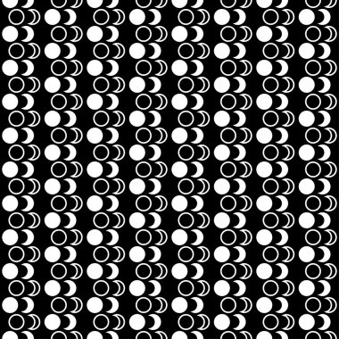 Seamless black and white decorative vector background with geometric shapes clipart