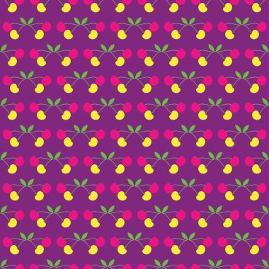 Dekoratif kiraz ile sorunsuz vektör arka plan