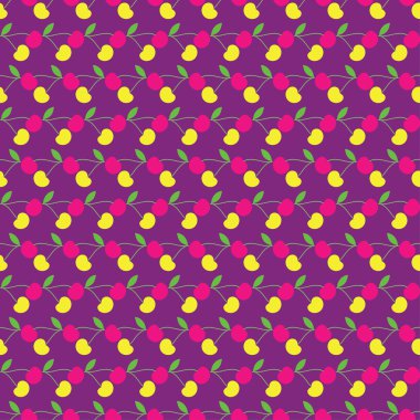 Dekoratif kiraz ile sorunsuz vektör arka plan