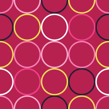 Daireler, düğmeleri ve lekeli olan sorunsuz vektör dekoratif arka plan