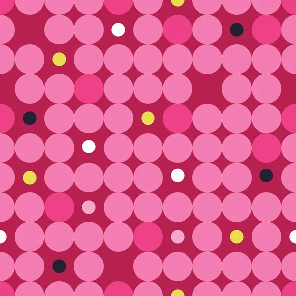 Seamless vector decorative background with circles, buttons and polka dots — Stock Vector