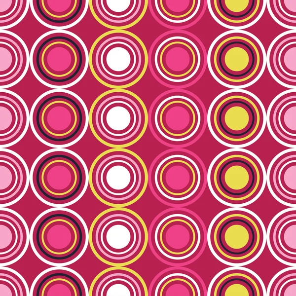 Seamless vector decorative background with circles, buttons and polka dots — Stock Vector