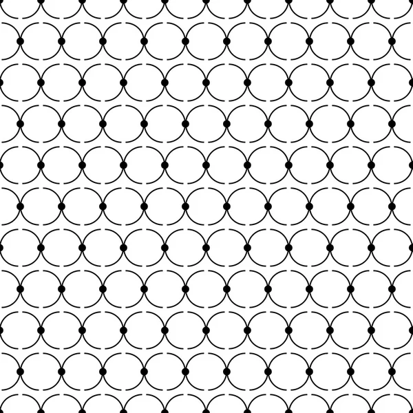 Nahtloser schwarz-weißer dekorativer Vektorhintergrund mit Linien und Tupfen — Stockvektor