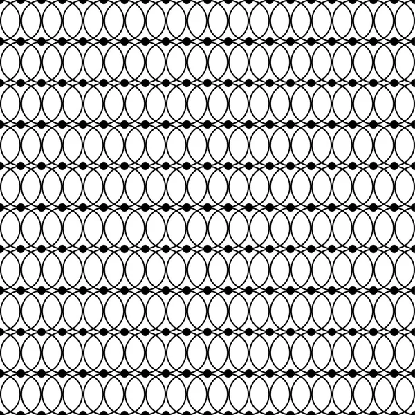 Problemfri sort og hvid dekorative vektor baggrund med linjer og polka prikker – Stock-vektor