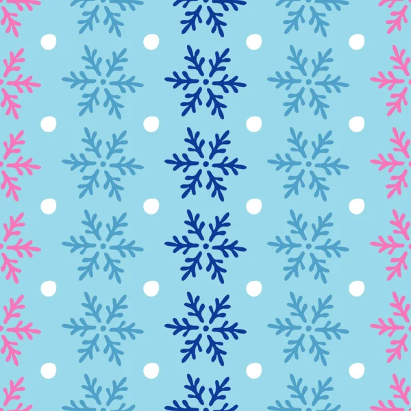 装飾的な雪の結晶のシームレスなベクトルの背景 — ストックベクタ