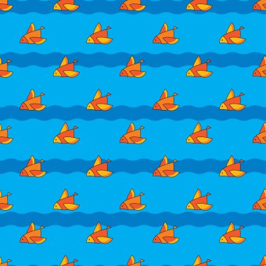 Kuşlar ile sorunsuz dekoratif vektör arka plan