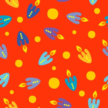 Sorunsuz vektör arka plan dekoratif yer roketler ve gezegenler